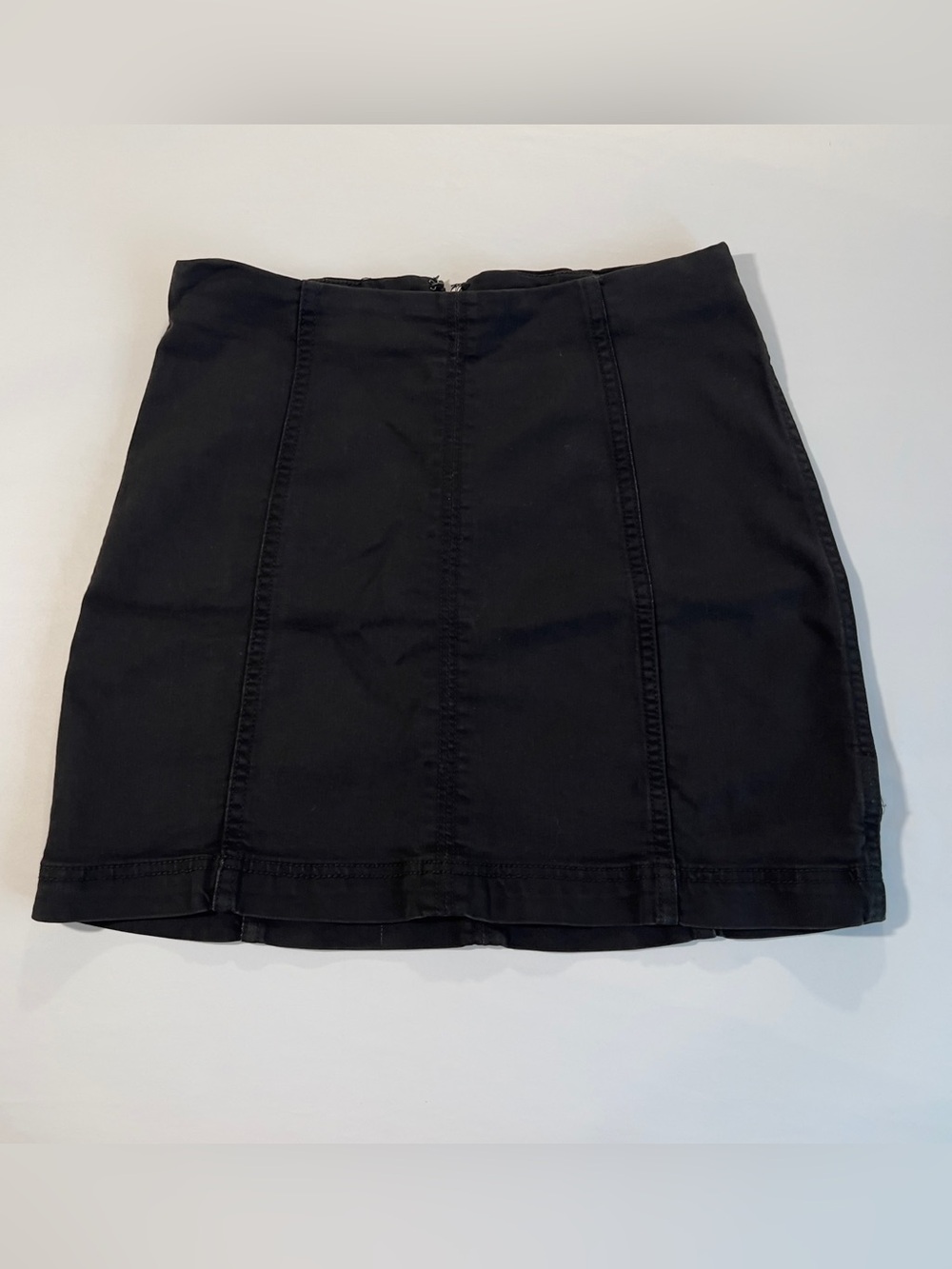 Free People Black Mini Skirt with Panel Seams